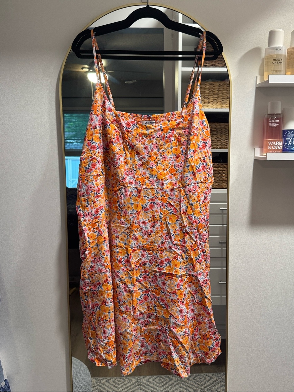 Women’s Old Navy Orange & Pink Floral Dress Size P XXL